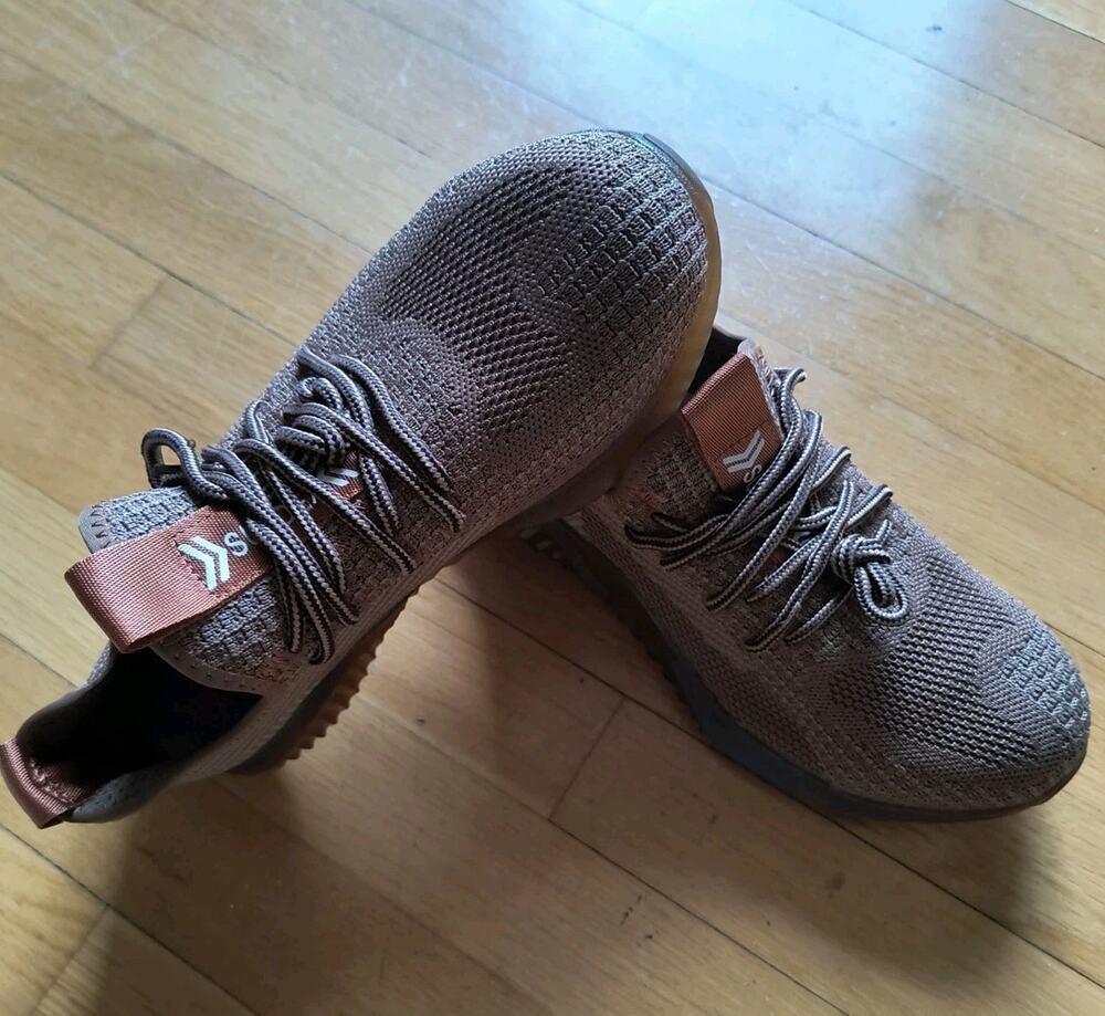 SUADEX Steel Toe Sneakers Shoes Men Women Safety Shoes EU Sz 38.5 Brown #605